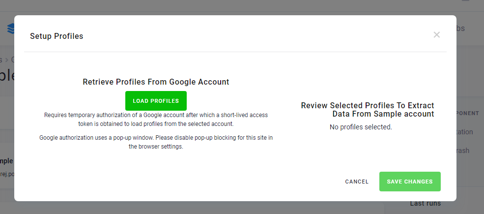 Screenshot - Select Profiles